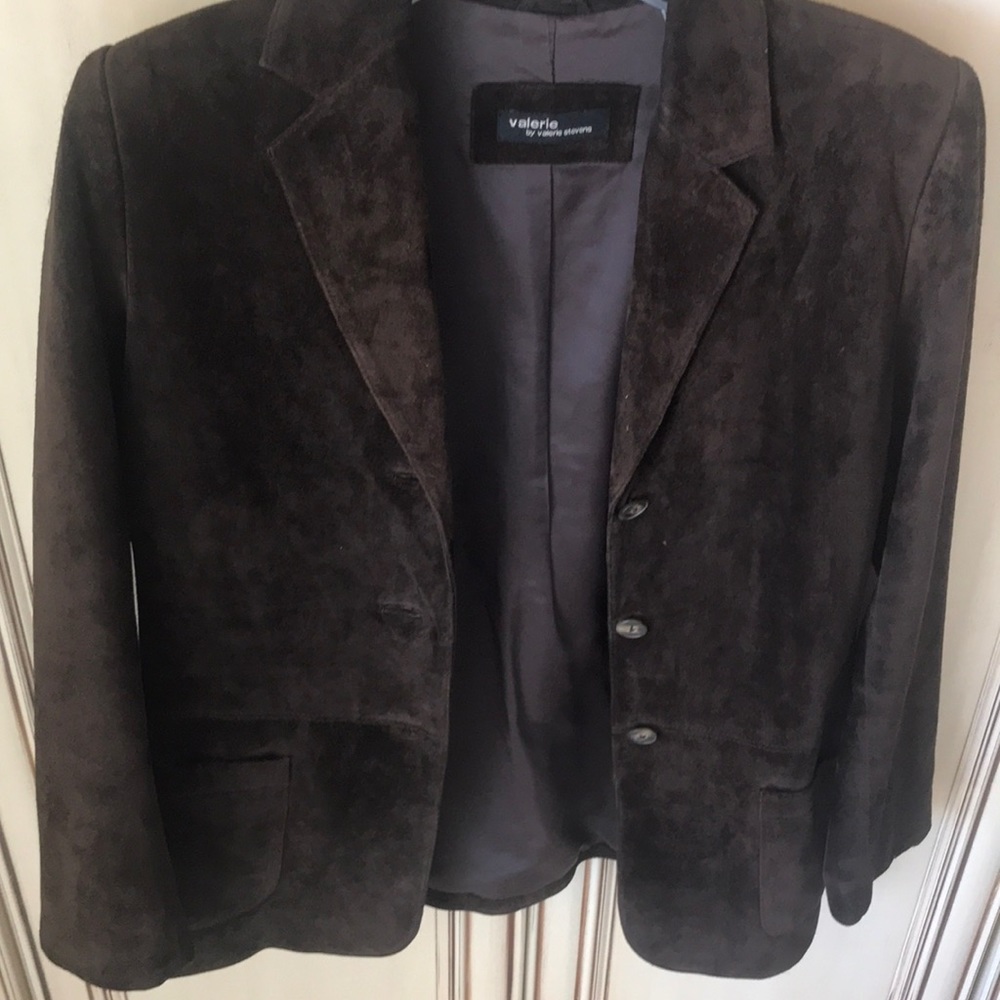 Suede leather brown jacket coat